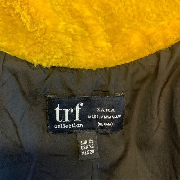 𝅺ZARA NWOT mustard yellow oversized teddy coat size extra small - Picture 12 of 15